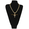 Hiphop Bijoux Unisexe CZ Diamant Ankh Clé Collier Tennis Chaîne
