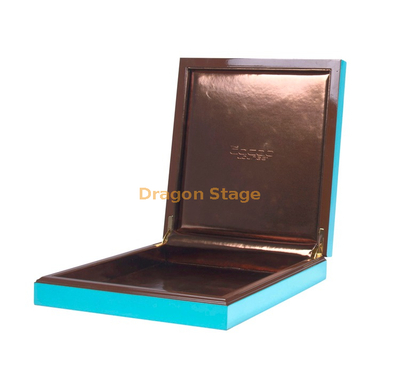 Boîtes d'emballage de date de laque en bois bleue de logo fait sur commande de luxe de saison de KSA Jeddah pour le Ramadan