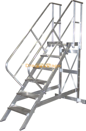 Passerelles Assemblage modulaire Plates-formes d'accès en aluminium Escalier de travail Echelle d'escalier avec plate-forme en treillis en aluminium