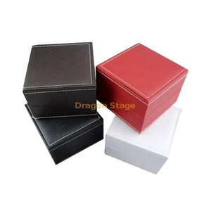 Boîte en bois usine personnalisée luxe personnalisé noir rouge blanc pu boîte de montre en cuir