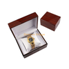 En stock boîte de montre en bois marron de mode de luxe de prix d'usine pour le cadeau