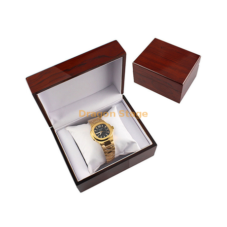 En stock boîte de montre en bois marron de mode de luxe de prix d'usine pour le cadeau