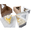 Boîtes de papier d'emballage triangle personnalisées personnalisées boîte à gâteaux blanche de noël en vrac mini boîte à tranches de gâteau à la crème glacée avec couvercle transparent