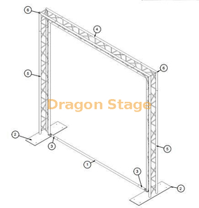 Aluminium Chauvel Goal Post Kit Gentry Dj Lighting Truss 4x4m Triangle Truss