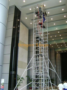 Échafaudage en aluminium de 12,67 m avec fil d'échelle suspendu