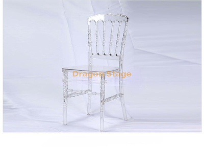 Chaises simples, chaises transparentes en acrylique, restaurants d'hôtel, chaises à dossier en plastique, vente en gros