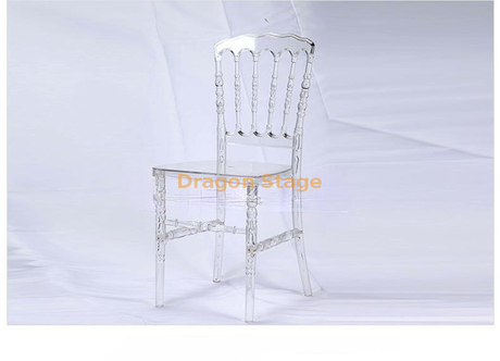Chaises simples, chaises transparentes en acrylique, restaurants d'hôtel, chaises à dossier en plastique, vente en gros