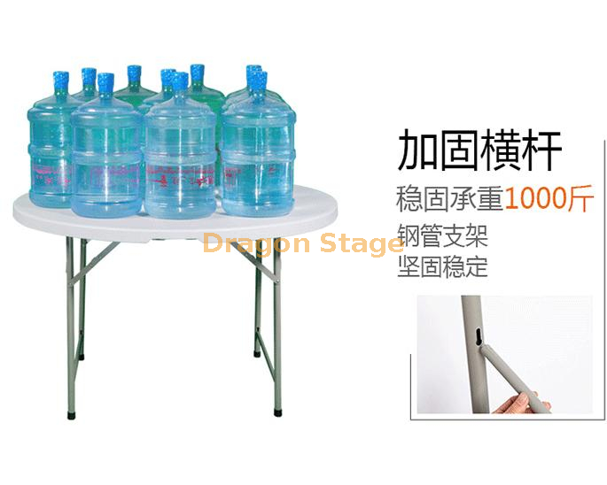 Table à manger pliante en plastique HDPE pour banquet rond pour événements en plein air (5)