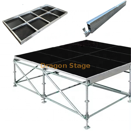 Scène d'échafaudage Layher en acier 2x1m avec pont en aluminium 8x6m