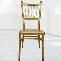 Chaises d'hôtel de style européen, chaises de château, chaises de dossier d'art en fer métallique, chaises de mariage et de mariage, chaises de restaurant en bambou en gros