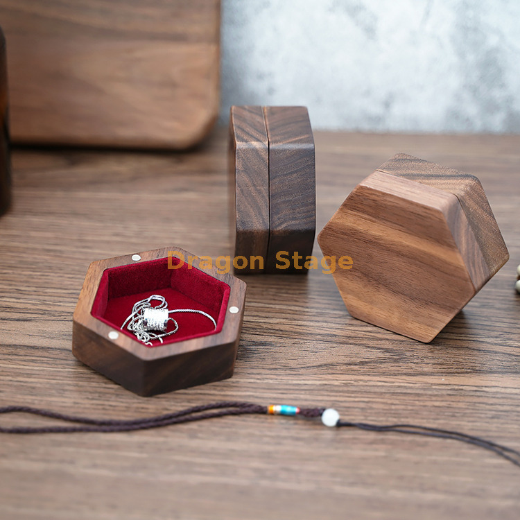 emballage cadeau Boîte de bijoux en bois en noyer (3)