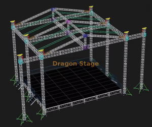 Conception de toit en aluminium pour concerts en plein air 12x12x9m