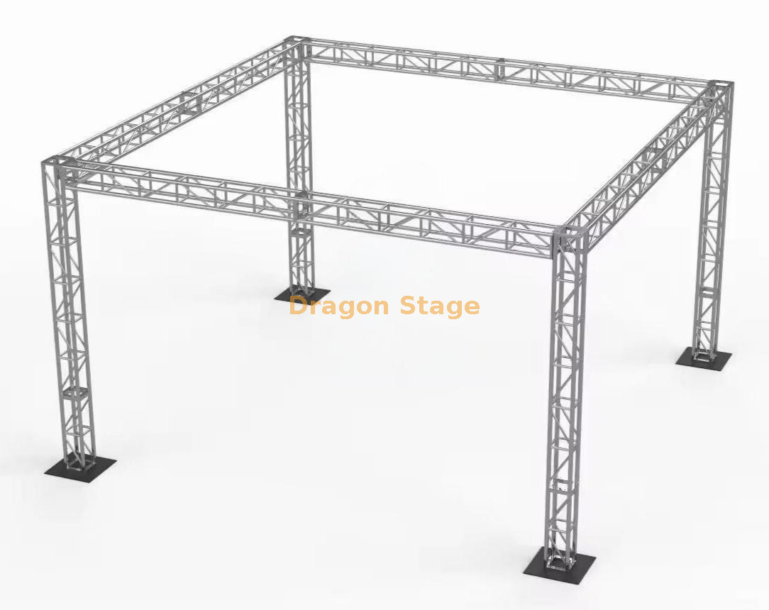 système de botte d'éclairage de scène en aluminium résistant de 6x6x4m - botte de boîte d'événement modulaire de taille de 4m