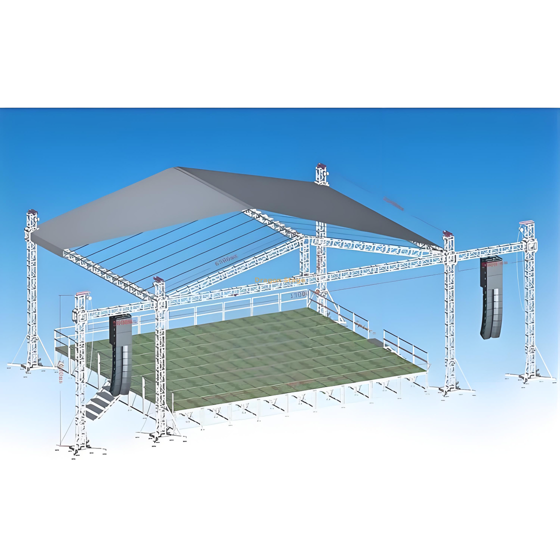 Système de fer à toit en aluminium pour concert 12x10x6m