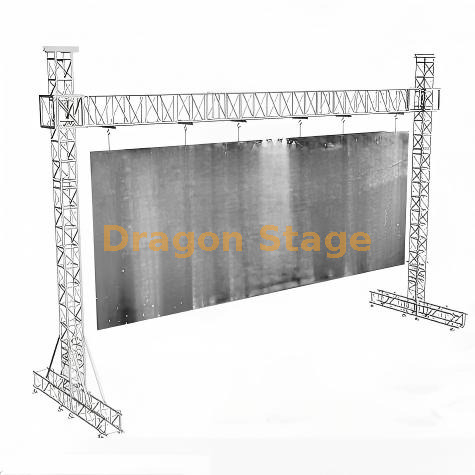 Système de fermes de poteaux de but en aluminium robuste de 12 x 8 m pour grands murs vidéo LED