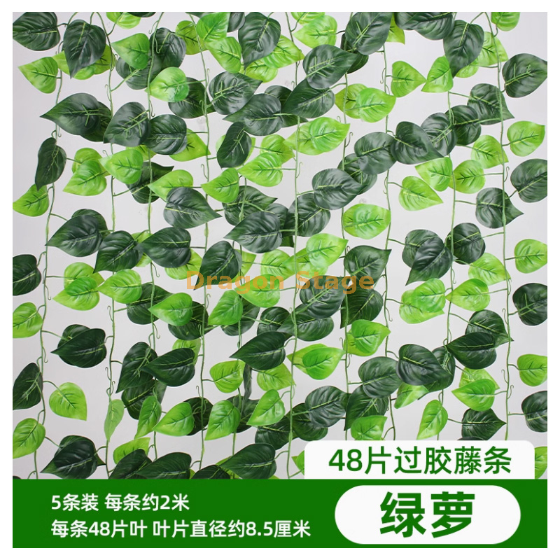 48 片过胶绿萝 -5 条 - 防水防晒 送蝴蝶 + 绑丝