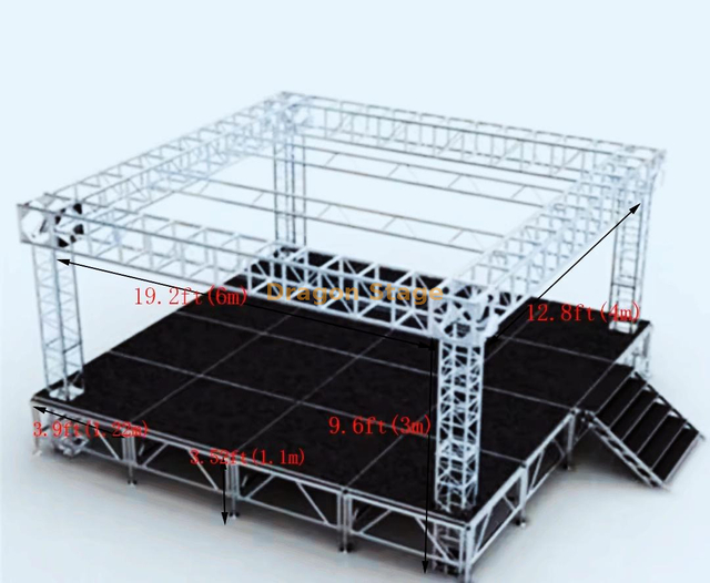 Aluminium portable 4ft * 4ft Plateforme de scène pour le concert d'événement 4.88x4.88m