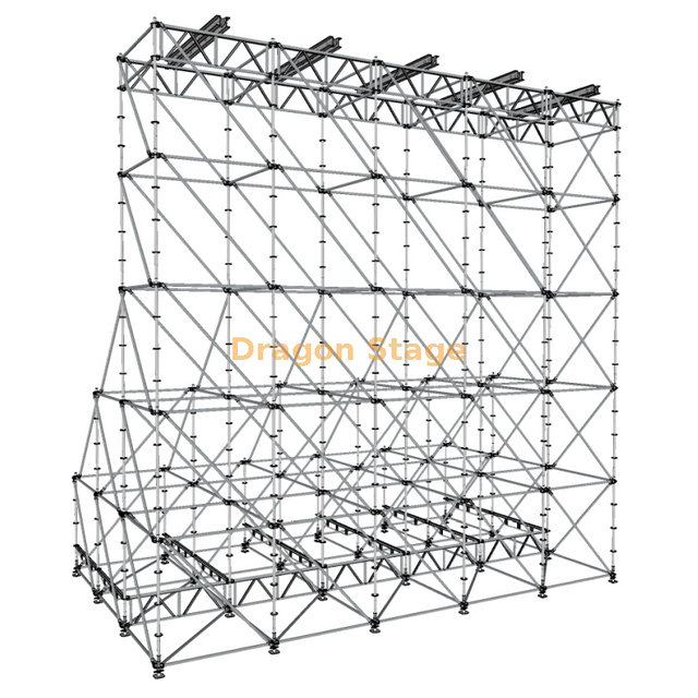 Tour d'écran 10x6x10m, tour modulaire de Support d'écran LED Ringlock pour concerts
