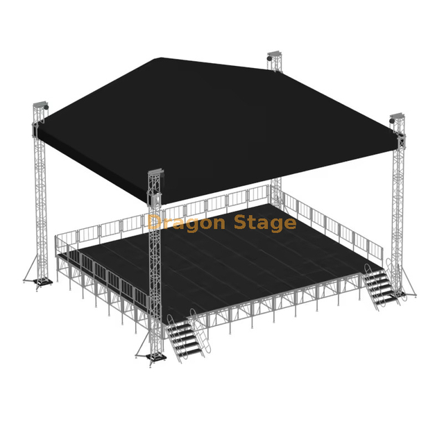 Scène en fermes de toit en aluminium de 14 x 12 x 9 m – Structure robuste pour événements et performances