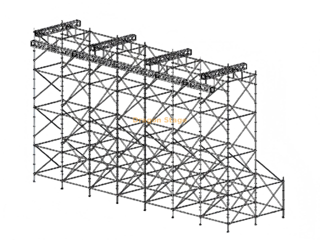 Structure suspendue d'écran LED Ringlock à double rangée de 14x4x8m avec poutre en treillis de 14m