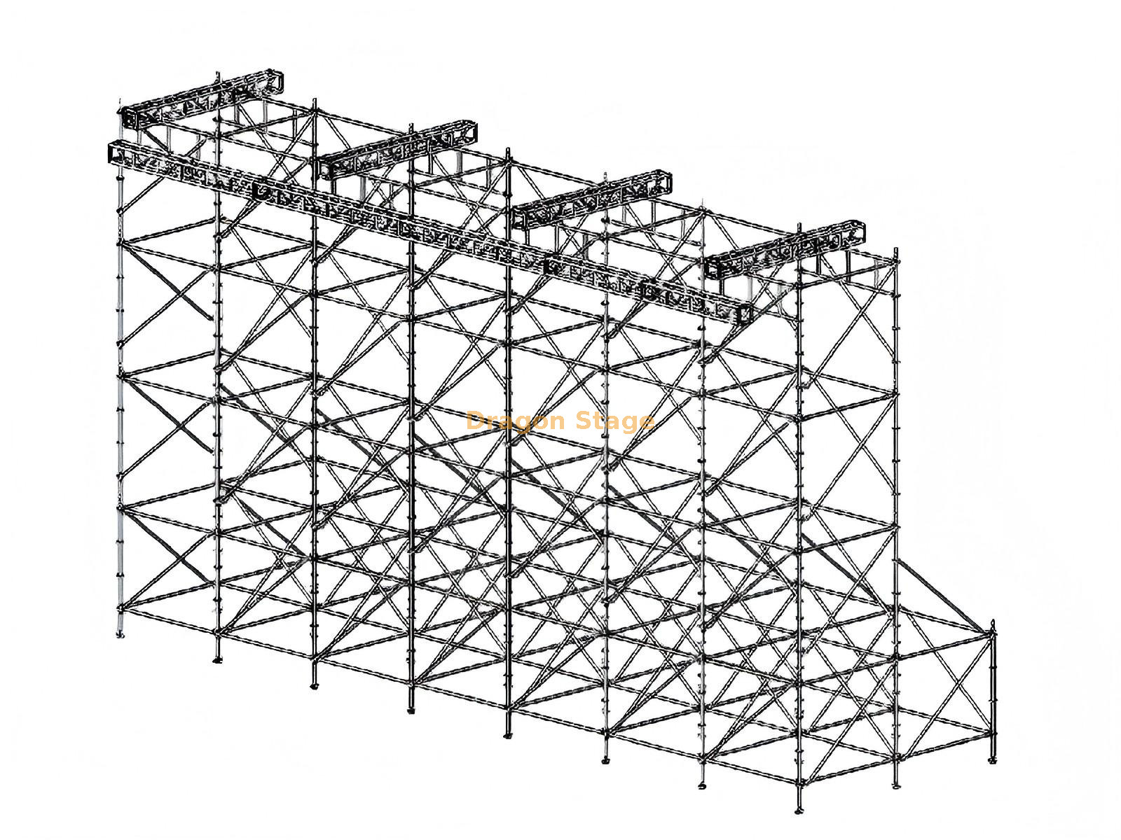 Structure suspendue d'écran LED Ringlock à double rangée de 14x4x8m avec poutre en treillis de 14m