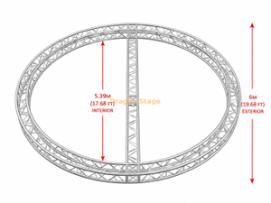 Anneau de botte d'éclairage circulaire en aluminium personnalisé de 6 m de diamètre avec poutre de support centrale