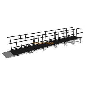 Rampe d'accès droite et étroite en aluminium pour artistes et équipages, 7,84 x 1,23 m, pour scènes d'événements
