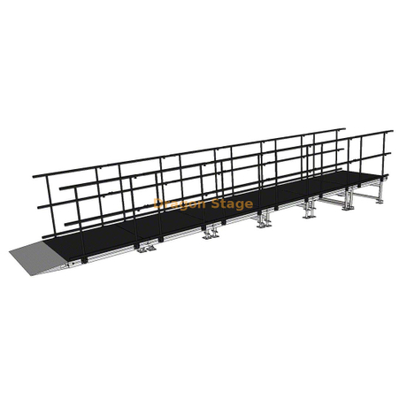 Rampe d'accès droite et étroite en aluminium pour artistes et équipages, 7,84 x 1,23 m, pour scènes d'événements