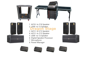 Ensemble système de sonorisation professionnel en direct au Rwanda | Double haut-parleur Line Array de 15 pouces et double système audio avec caisson de basses de 18 pouces
