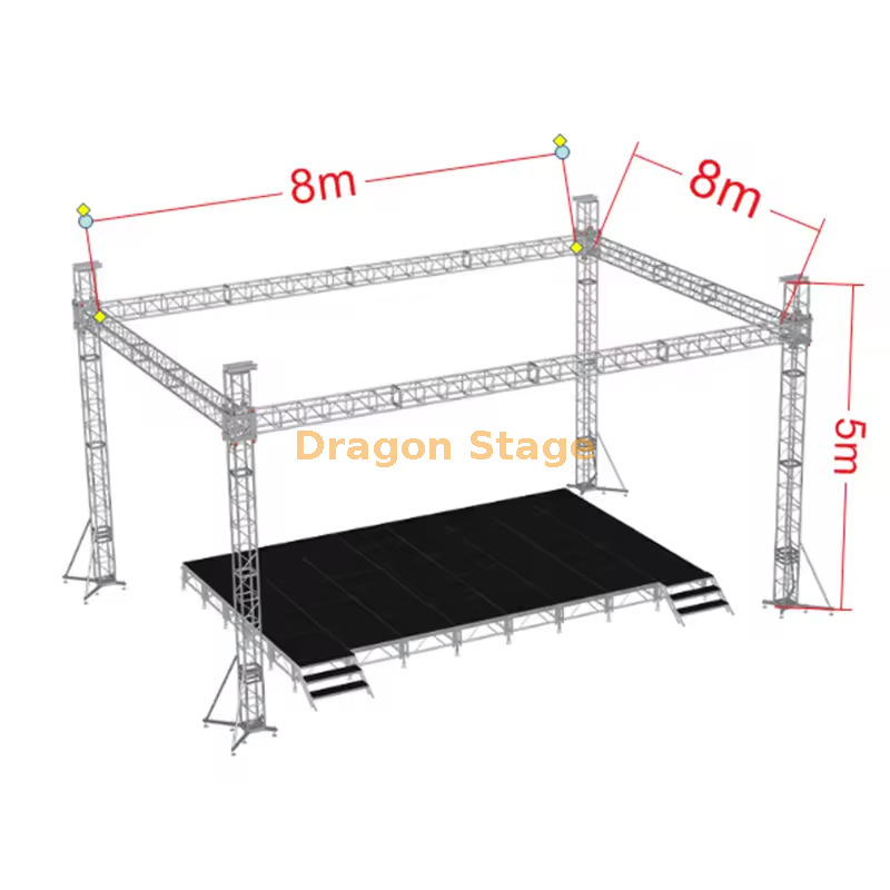 8x8x5m aluminium Booth stand de gréement de trus