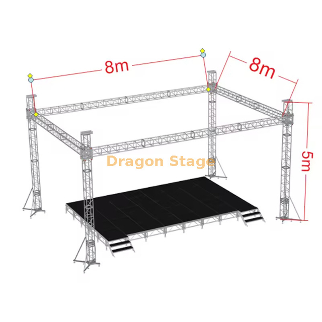 8x8x5m aluminium Booth stand de gréement de trus