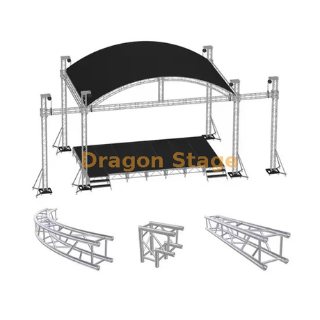 Toit de toit de courbe en aluminium pour concert en plein air 6x6x4m