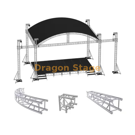 Toit de toit de courbe en aluminium pour concert en plein air 6x6x4m
