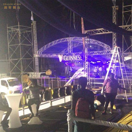 Botte en aluminium extérieure d'éclairage de toit incurvée par botte en aluminium d'étape de concert 12x12x12m