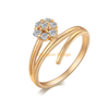 3 Gram Finger Diamond Dernière conception de bague en or pour bague de mariage fille