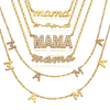 Collier pendentif lettre Mama plaqué or en acier inoxydable, bijoux personnalisés sans collier avec nom personnalisé