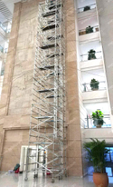 Échafaudage double de construction mobile en aluminium de 1,35x2x13,59 m avec escabeau