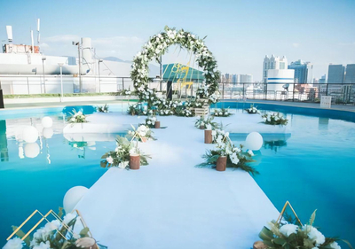 Étape transparente d'étape en verre d'étape claire pour le mariage de piscine