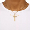 Étanche Non Terni Bijoux Collier Tendance Personnalisé Croix Serpent Chaîne En Acier Inoxydable Or Pendentif Collier Pour Garçon