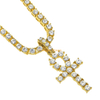 Hiphop Bijoux Unisexe CZ Diamant Ankh Clé Collier Tennis Chaîne