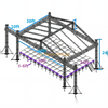  Ferme de toit de concert extérieure en aluminium avec plate-forme de scène 12x9x9m La plate-forme de scène mesure 10x98x7,32 m, hauteur 1,2-1,8 m avec 2 escaliers