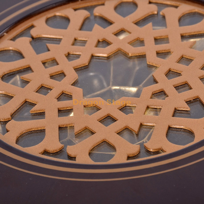 Boîte en bois de date de chocolat brun en forme de soleil de Pâques de luxe pour le Ramadan