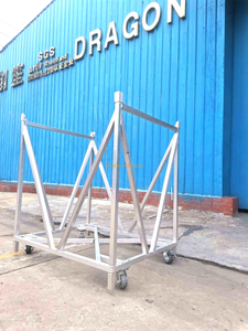 Chariot de stockage mobile de barrière de concert de scène de sécurité en aluminium avec plateau