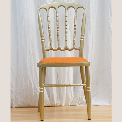 Hôtel Restaurant couronne château chaise en alliage d'aluminium bambou chaise en plein air mariage napoléonien doux coussin chaise Banquet chaise