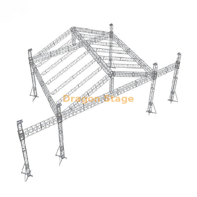 Toit portatif 12x8x7m de botte d'alliage d'aluminium d'ensemble complet avec la plate-forme en bois de 4x8ft