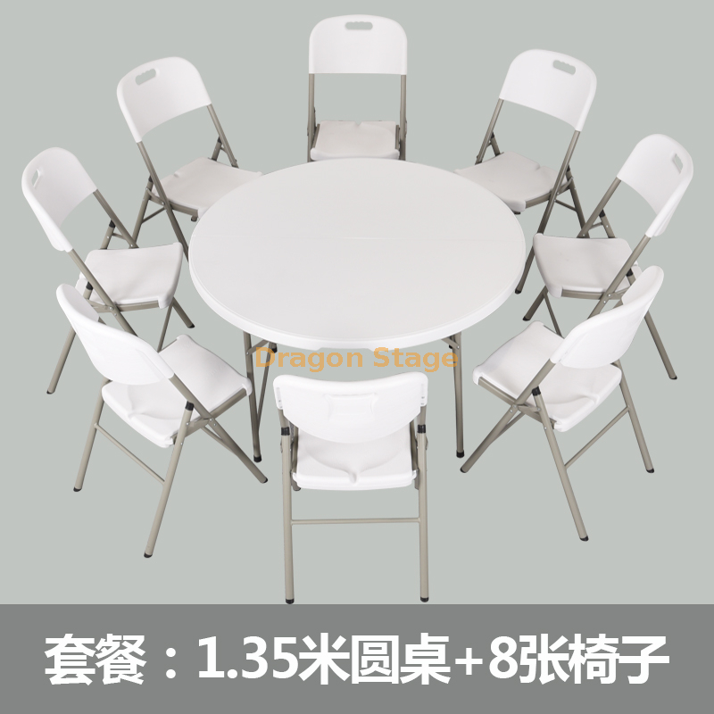 Table d'&eacute;v&eacute;nement pliable en plastique avec chaises (5)