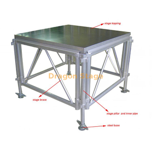 Plate-forme en aluminium 1.22x1.22m 4x4ft d'étape de salon commercial de représentation extérieure