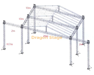 Botte en aluminium de toit de concert de système de botte d'événement extérieur pour les haut-parleurs accrochants 20x20x7m