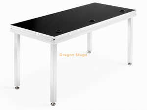 Table DJ mobile en aluminium personnalisée 2200x800x900mm avec roulettes verrouillables