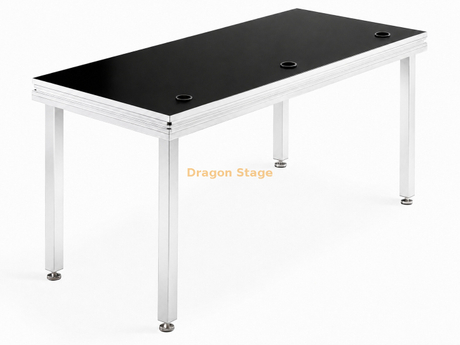 Table DJ mobile en aluminium personnalisée 2200x800x900mm avec roulettes verrouillables